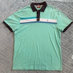 Original Penguin Mint Green Polo Shirt with Black Accents FEELS LIKE SIZE M